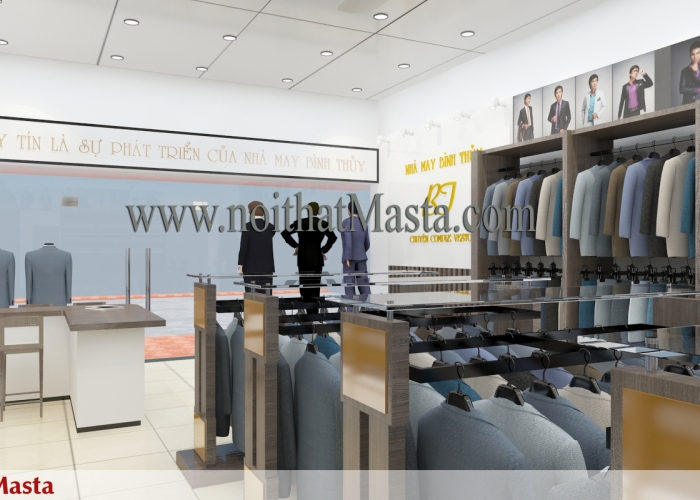 Thiết kế thi công shop thời trang comple veston Anh Bình- Phú Thọ